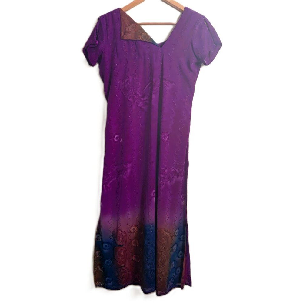 Handmade Tie Dye Embellished Tunic Dress Boho Festival One of a Kind M - Picture 6 of 16